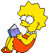 Animierte lesende Lisa Simpson
